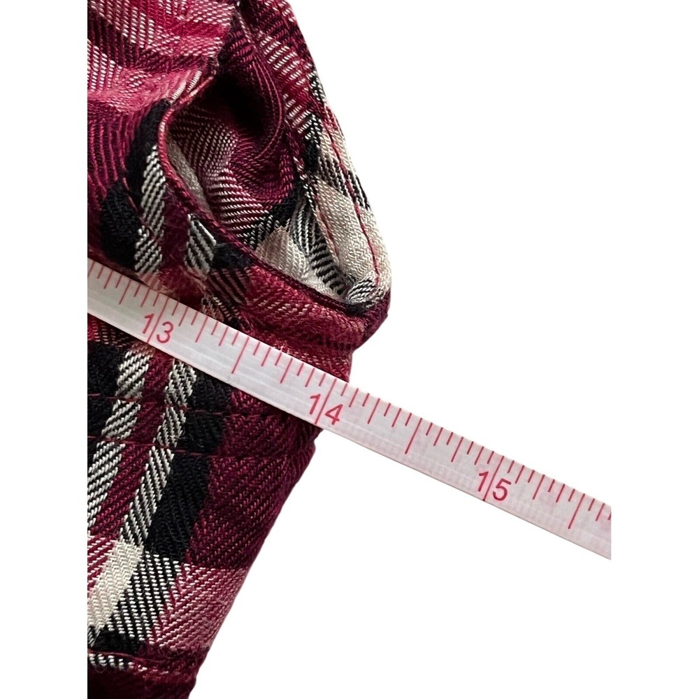 BeBop Juniors Plaid Overall Romper Shorts Sz S Magenta Black Adjustable Strap - Picture 7 of 8